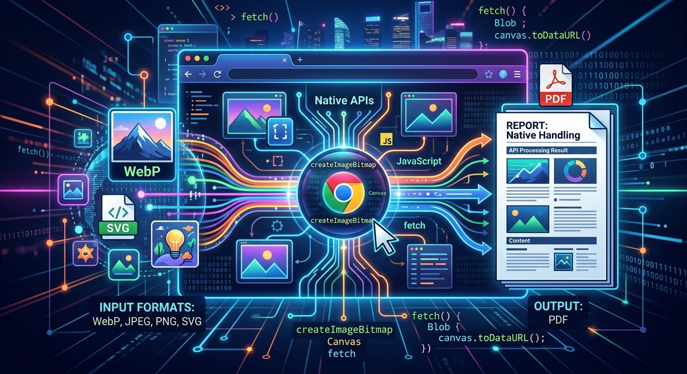 Native Browser APIs for Image Format Handling From WebP to PDF